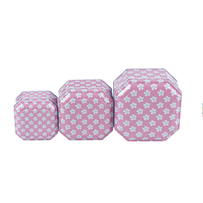 Square Step Lid Stackable Storage Tin - Set of 3 - Ld Packagingmall