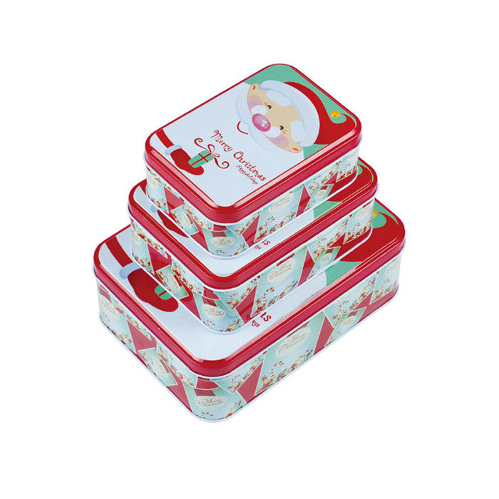 Rectangular Slip Lid Stackable Storage Tin - Set of 3 - Ld Packagingmall