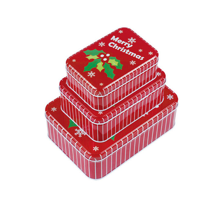 Rectangular Slip Lid Stackable Storage Tin - Set of 3 - Ld Packagingmall
