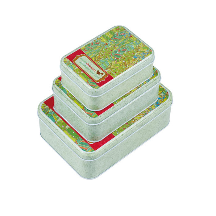Rectangular Slip Lid Stackable Storage Tin - Set of 3 - Ld Packagingmall