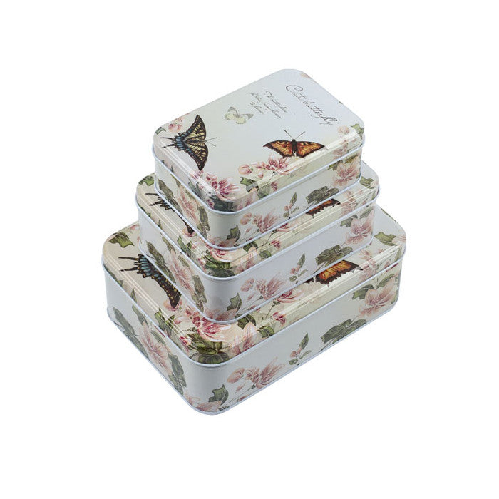 Rectangular Slip Lid Stackable Storage Tin - Set of 3 - Ld Packagingmall