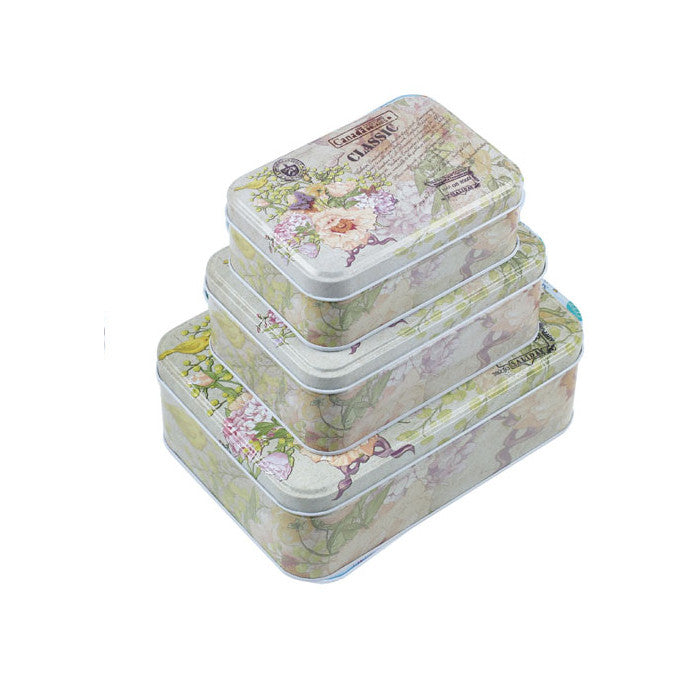 Rectangular Slip Lid Stackable Storage Tin - Set of 3 - Ld Packagingmall
