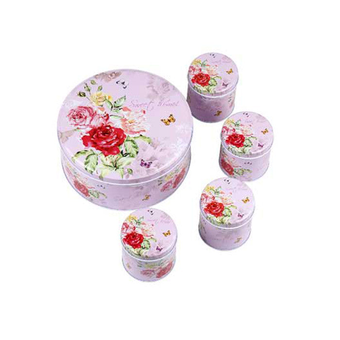 Round Slip Lid Storage Tin - Set of 5 - Ld Packagingmall