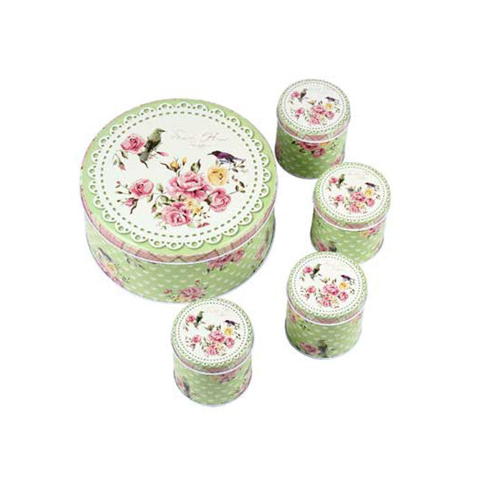 Round Slip Lid Storage Tin - Set of 5 - Ld Packagingmall