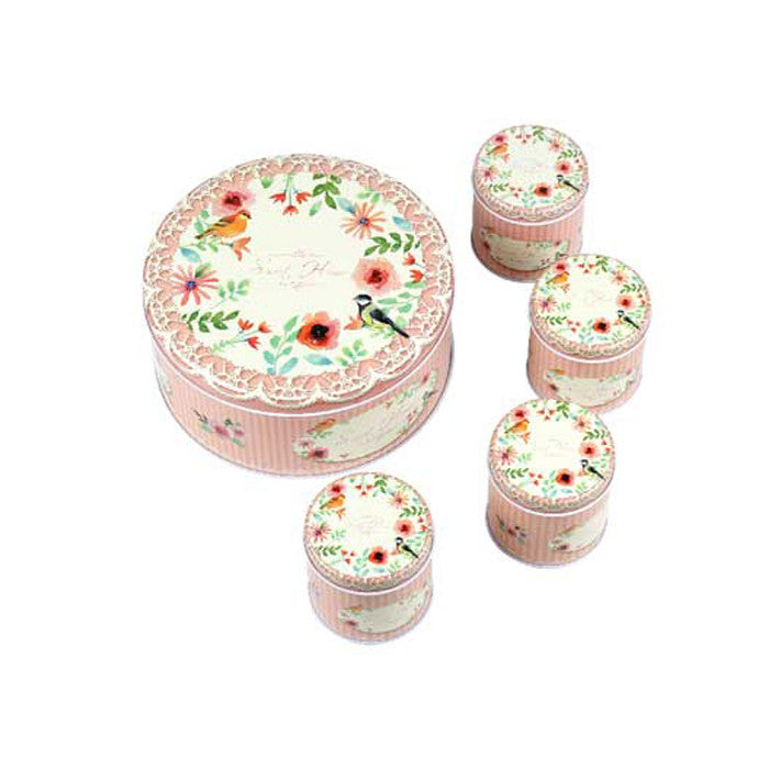 Round Slip Lid Storage Tin - Set of 5 - Ld Packagingmall