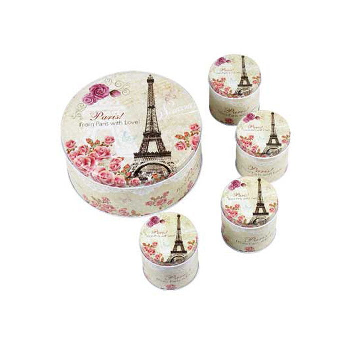 Round Slip Lid Storage Tin - Set of 5 - Ld Packagingmall