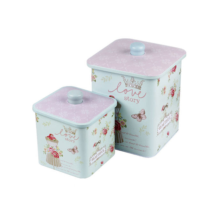 Square Biscuit Barrels-Set of 2 - Ld Packagingmall