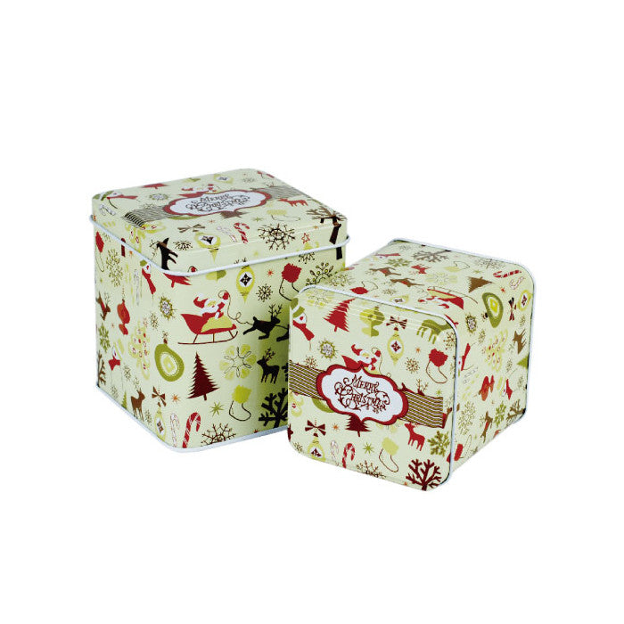 Square Slip Lid Storage Tin - Set of 2 - Ld Packagingmall