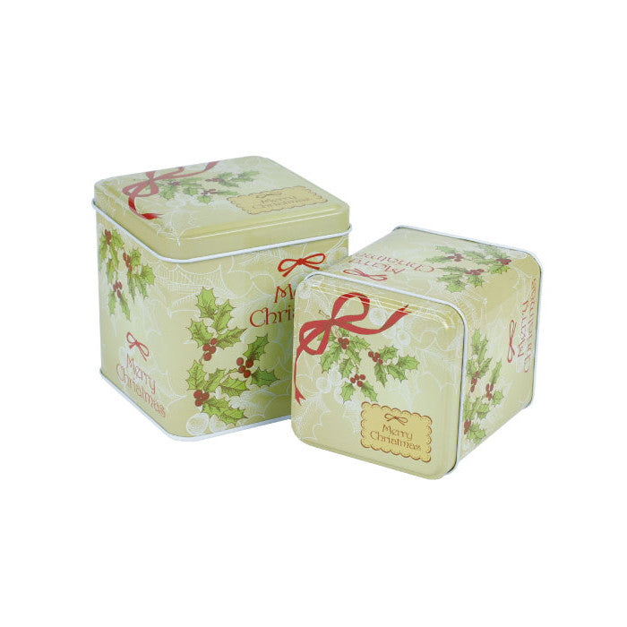 Square Slip Lid Storage Tin - Set of 2 - Ld Packagingmall