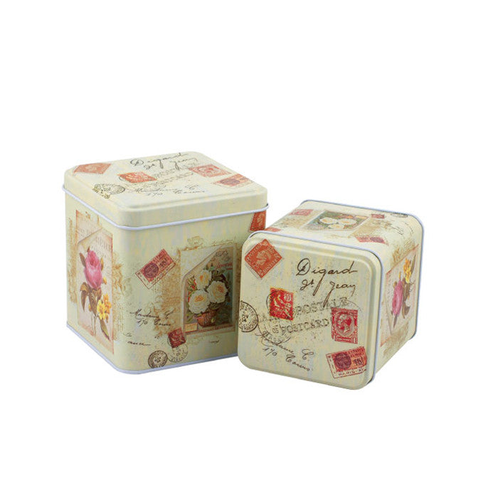 Square Slip Lid Storage Tin - Set of 2 - Ld Packagingmall