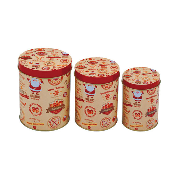 Round Slip Lid Stackable Storage Tin - Set of 3 - Ld Packagingmall