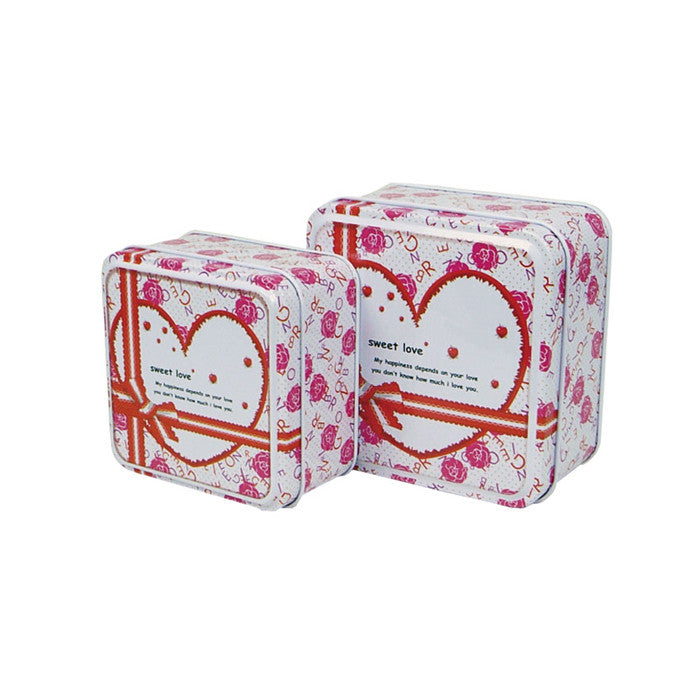 Square Slip Lid Storage Tin - Set of 2 - Ld Packagingmall