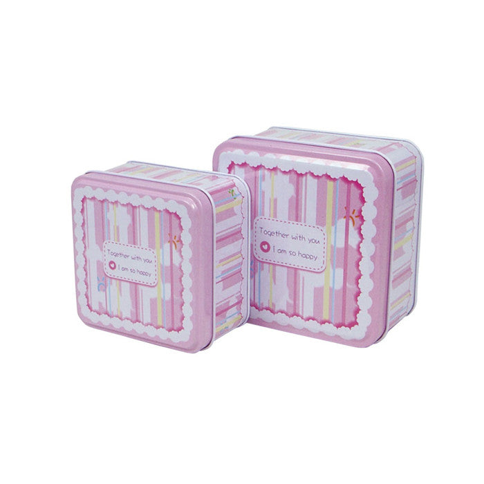 Square Slip Lid Storage Tin - Set of 2 - Ld Packagingmall