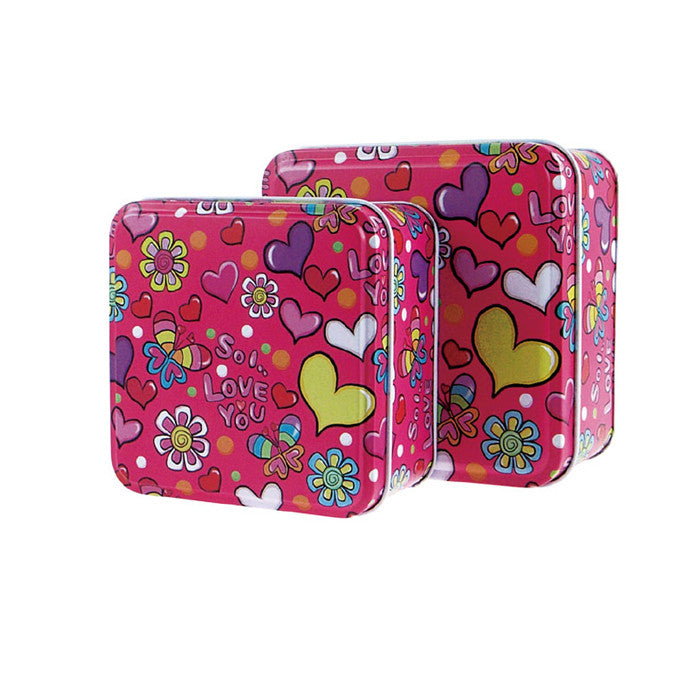 Square Slip Lid Storage Tin - Set of 2 - Ld Packagingmall