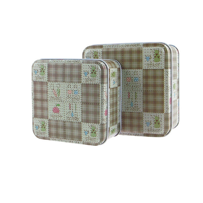 Square Slip Lid Storage Tin - Set of 2 - Ld Packagingmall