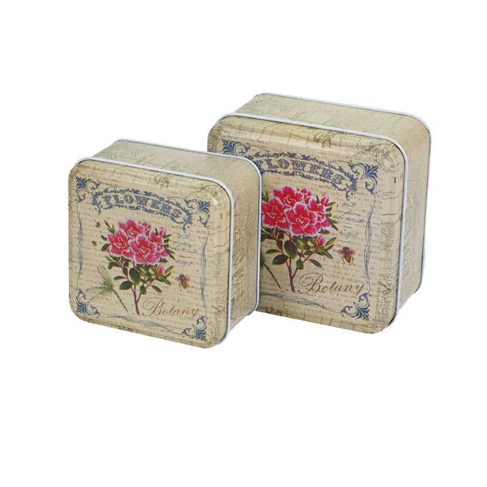 Square Slip Lid Storage Tin - Set of 2 - Ld Packagingmall