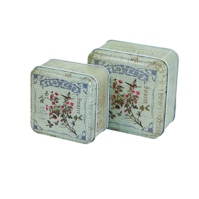 Square Slip Lid Storage Tin - Set of 2 - Ld Packagingmall