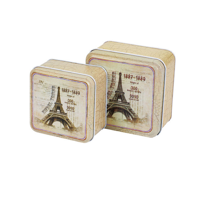 Square Slip Lid Storage Tin - Set of 2 - Ld Packagingmall