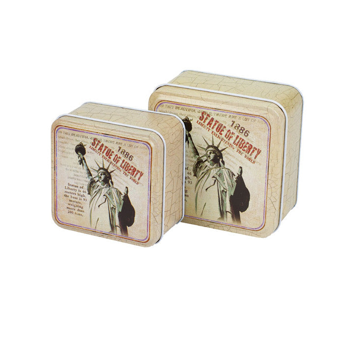 Square Slip Lid Storage Tin - Set of 2 - Ld Packagingmall