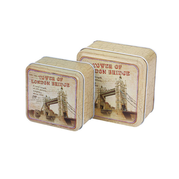 Square Slip Lid Storage Tin - Set of 2 - Ld Packagingmall