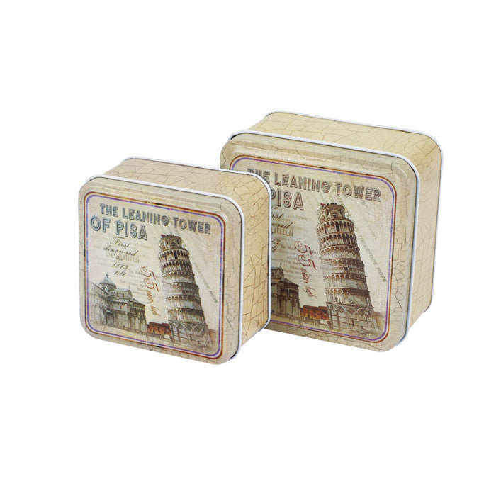 Square Slip Lid Storage Tin - Set of 2 - Ld Packagingmall