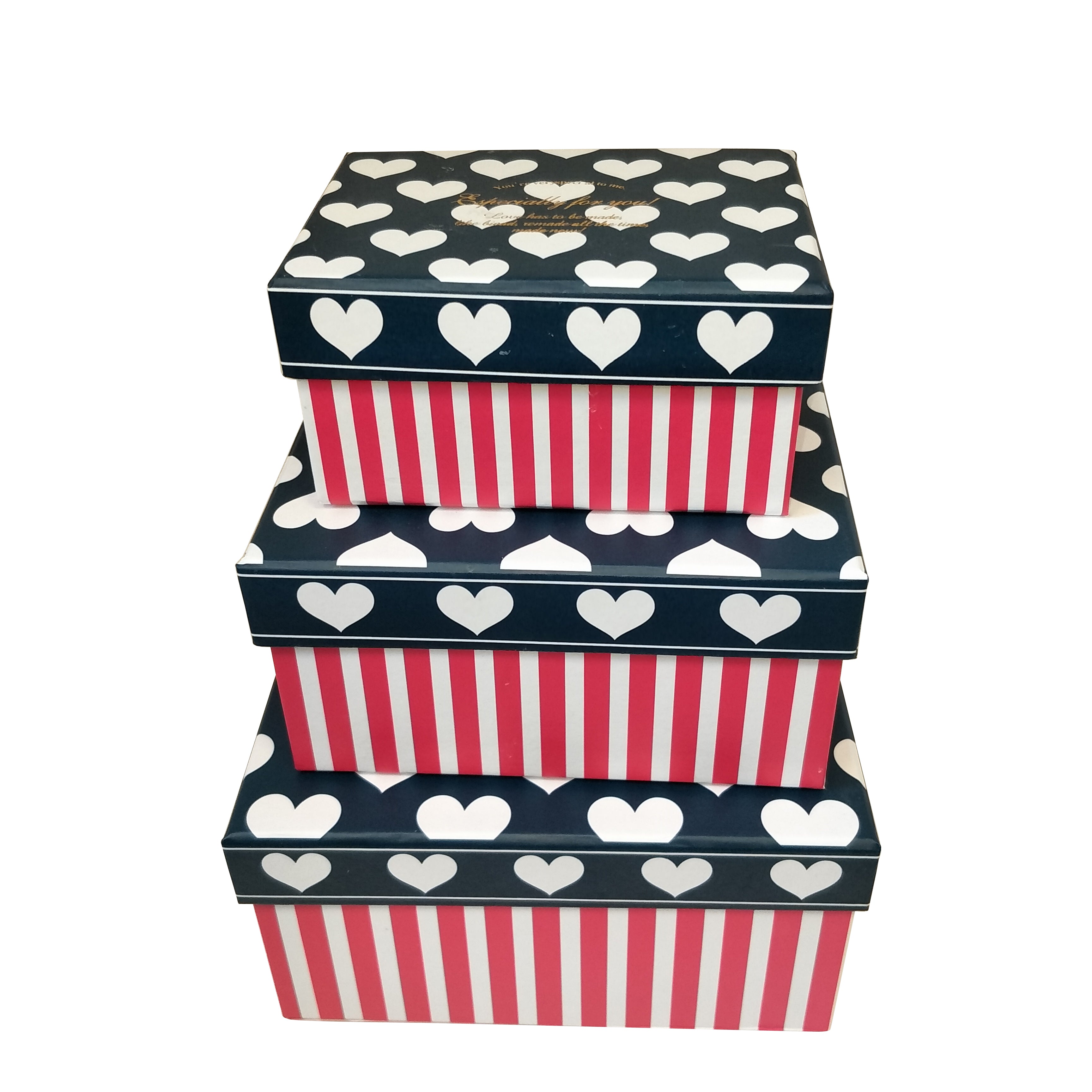 Luxury Nested Rigid Rectangular Gift Box With Lift Off Lid - Set Of 3 - Ld Packagingmall