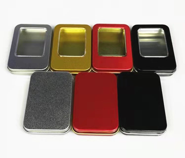 Wholesale Stock Plain & Printed Rectangular Gift Tin Box With Solid Lid/ L88 x W60 x H18(mm)