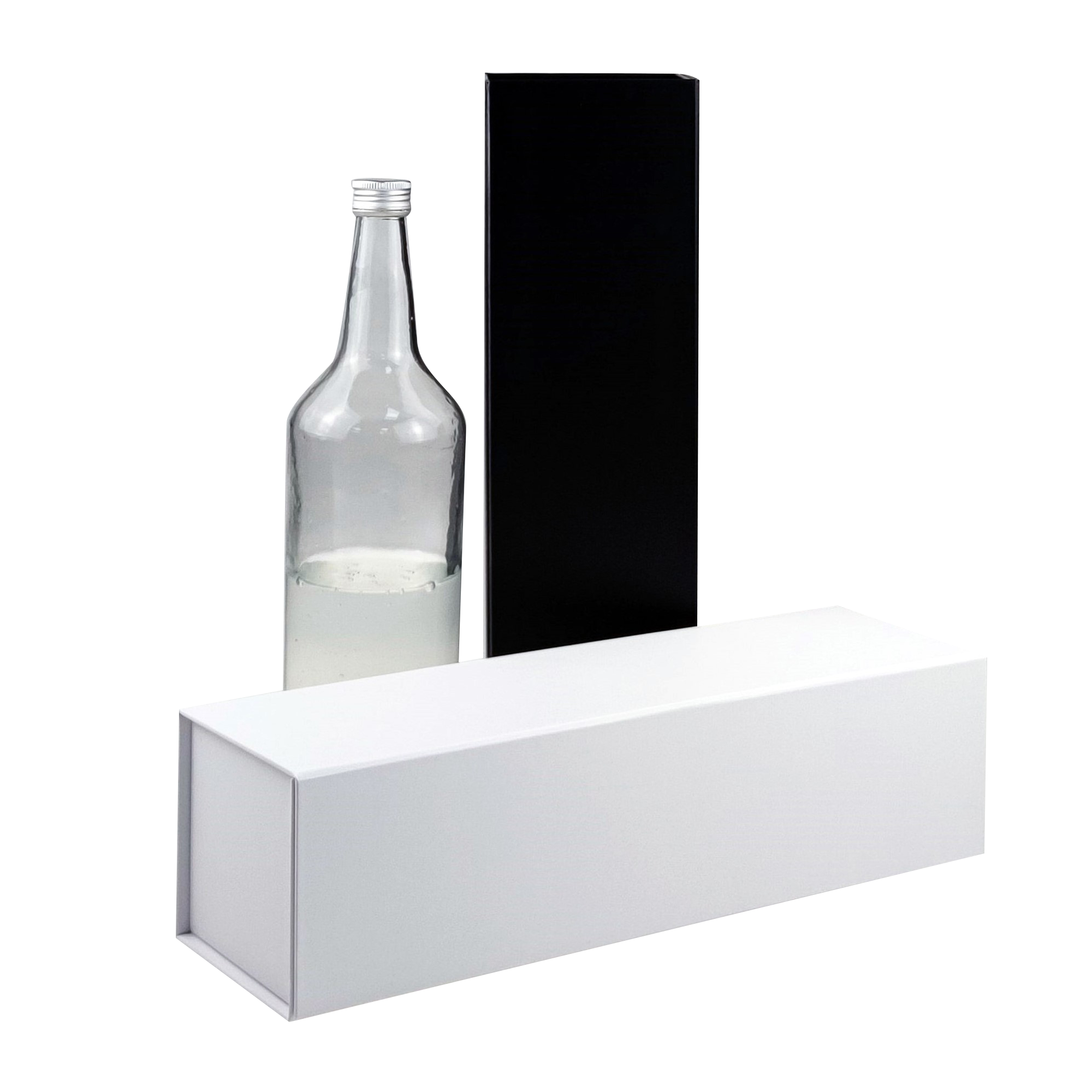 Wholesale White Magnetic Bottle Gift Folding Box with Neck Holder