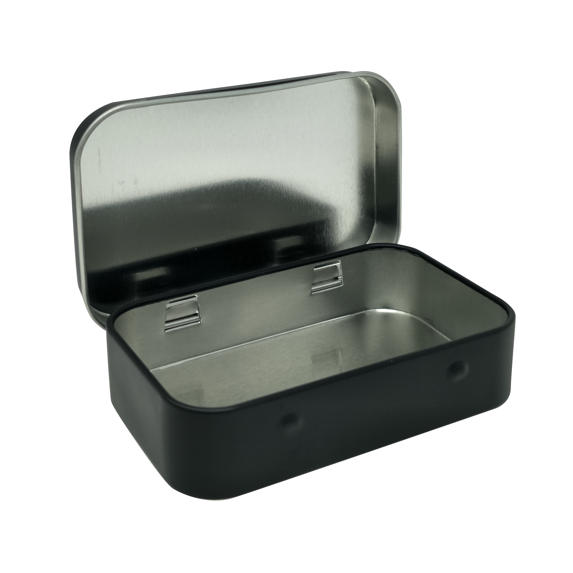 Wholesale Black Rectangular Gift Tin Box With Hinged Lid/ L95 x W60 x H22(mm)