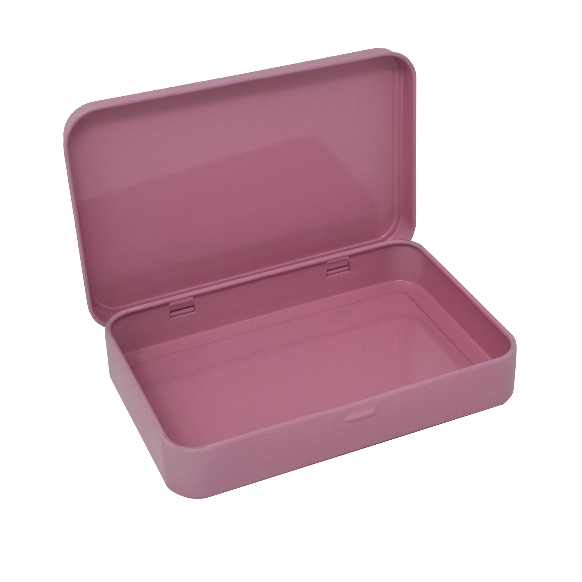 Printed Pink Rectangular Gift Tin Box With Hinged Lid/ L133 x W88 x H20(mm)