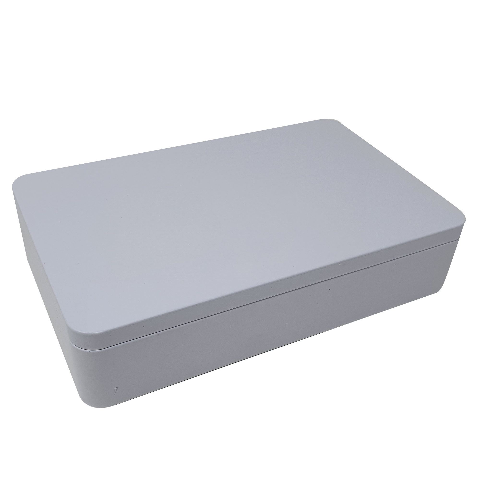 Large White Printed Rectangular Gift Tin Box With Solid Lid/ L230 x W155 x H60(mm)