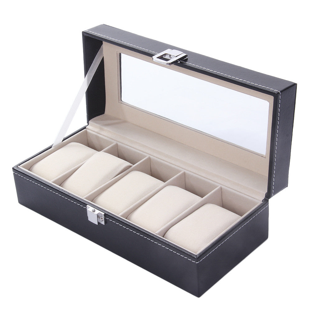 PU Leather Watches Box with Mirror and Insert - Ld Packagingmall