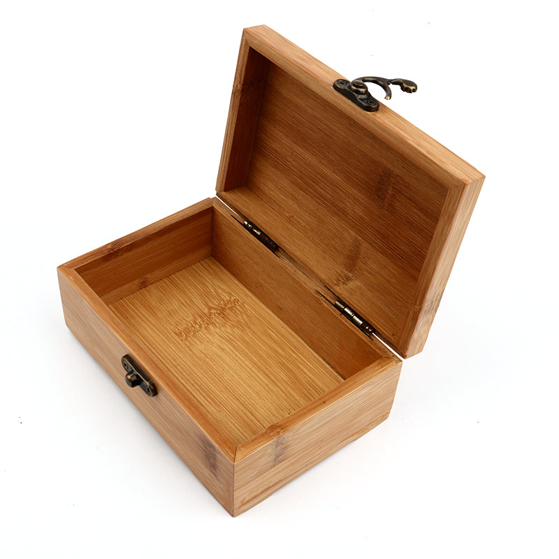 Natural Bamboo Storage Box With Lid Golden Lock - Ld Packagingmall