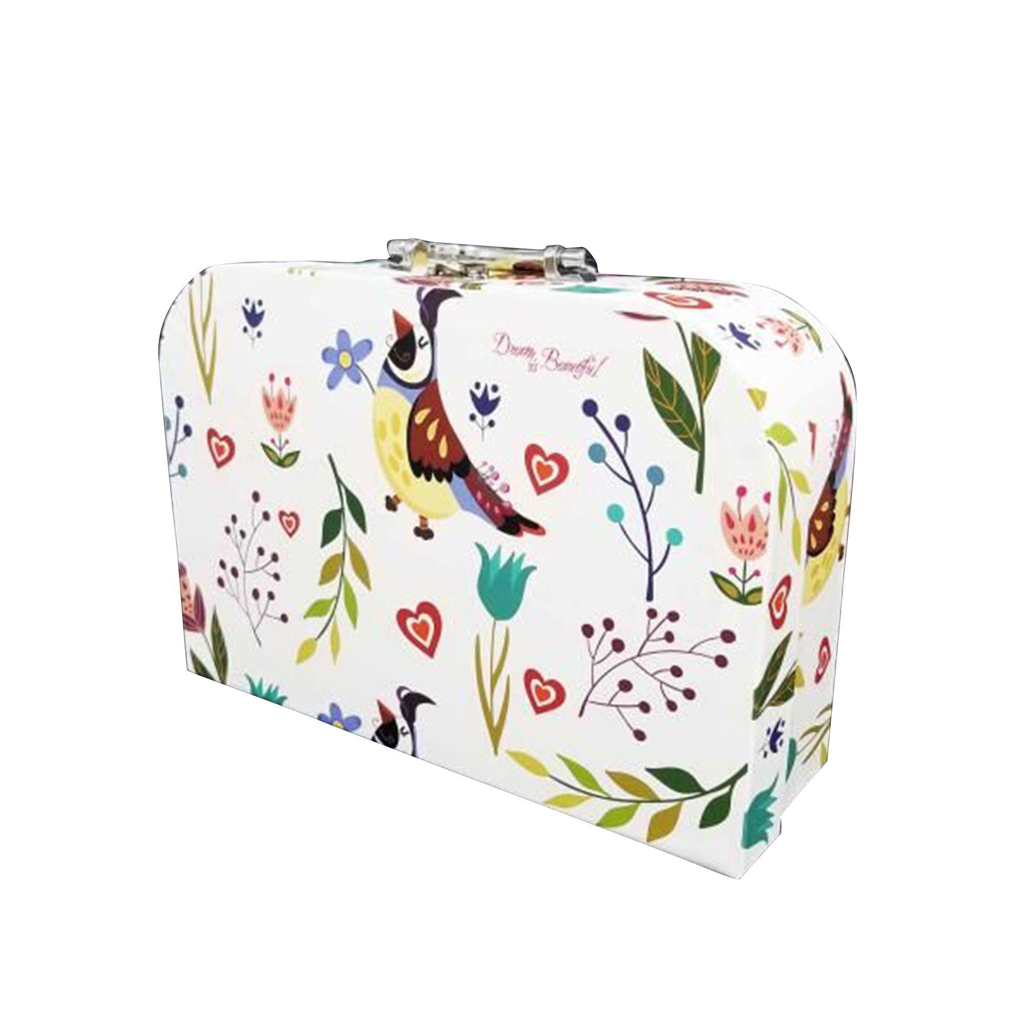 Bedruckte Koffer-Geschenkbox aus Pappe mit Metallgriff-Set