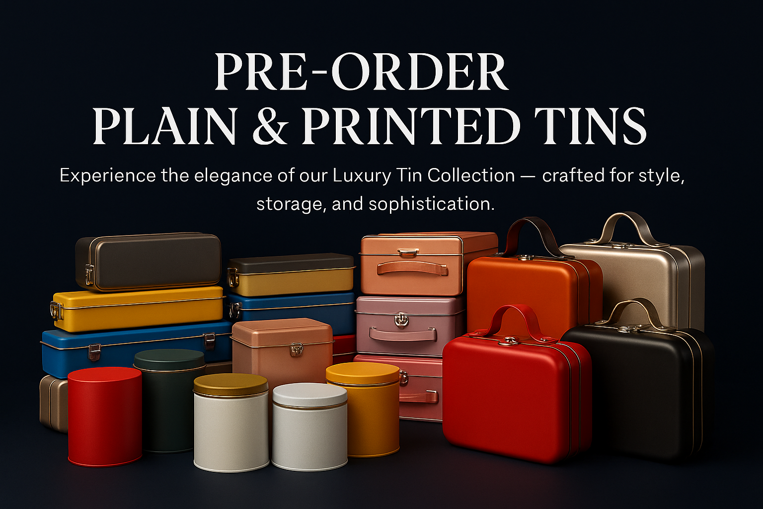 New Pre-order Plain & Printed Tins