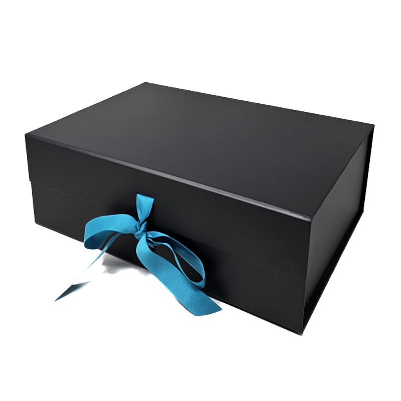 A5 Size Black Folding Magnetic Gift Box with Ribbon
