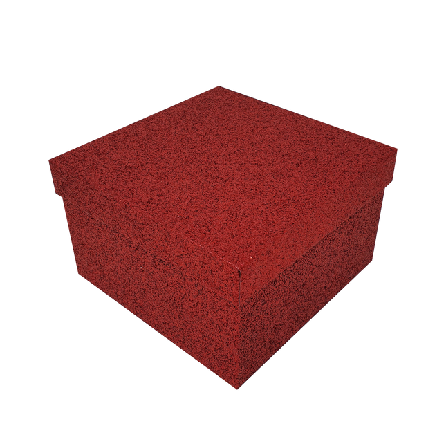 Red Wine Sparkly Glitter Square Rigid Stacking Gift Boxes