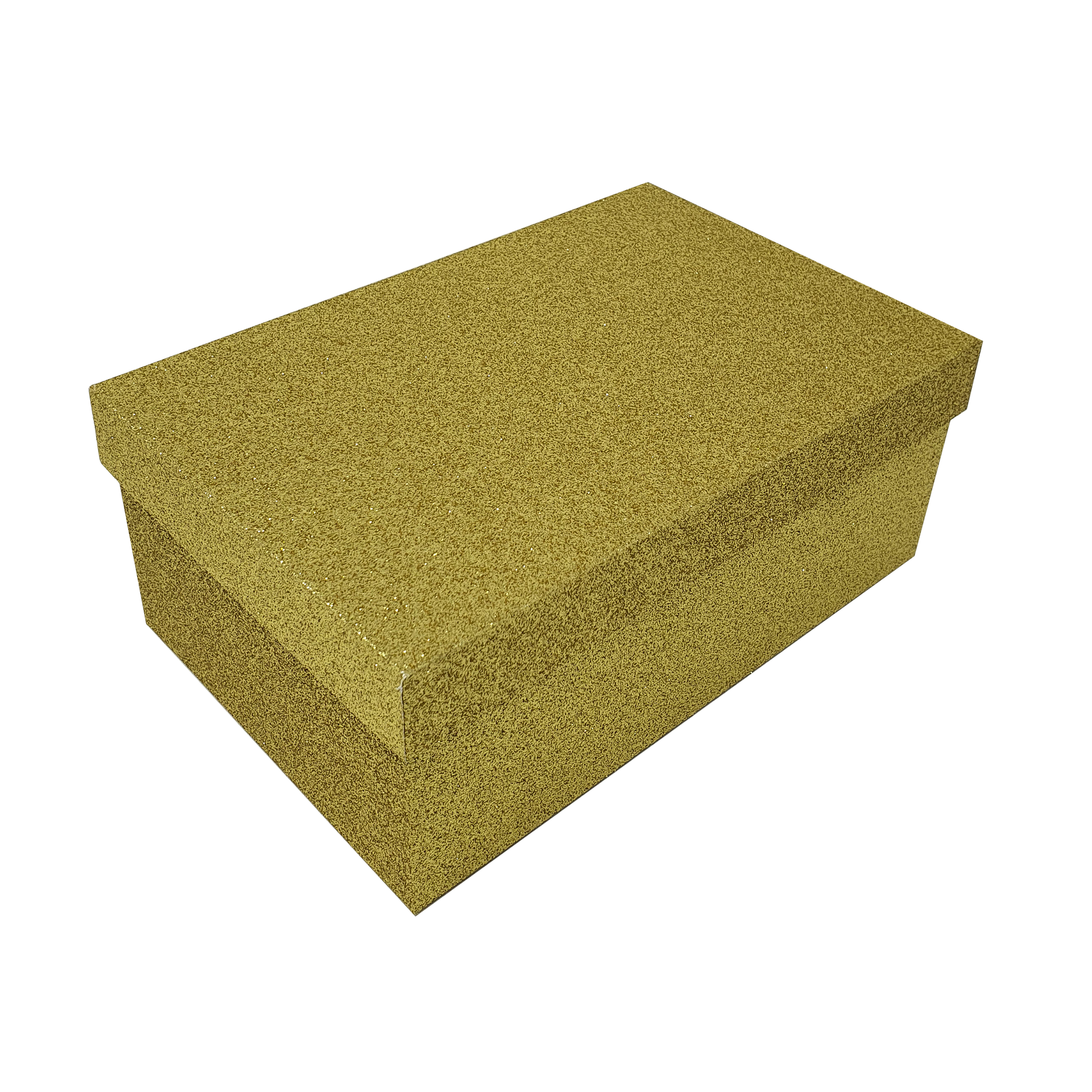 Wholesale Golden Yellow Rectangular Sparkly Glitter Rigid Stacking Gift Boxes