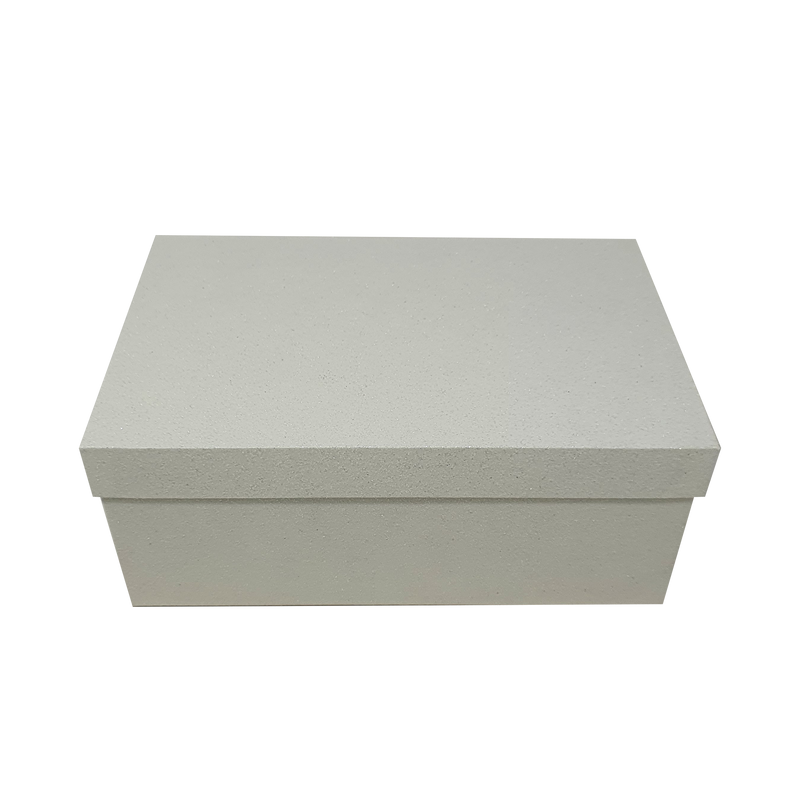White Rectangular Sparkly Glitter Rigid Stacking Gift Boxes