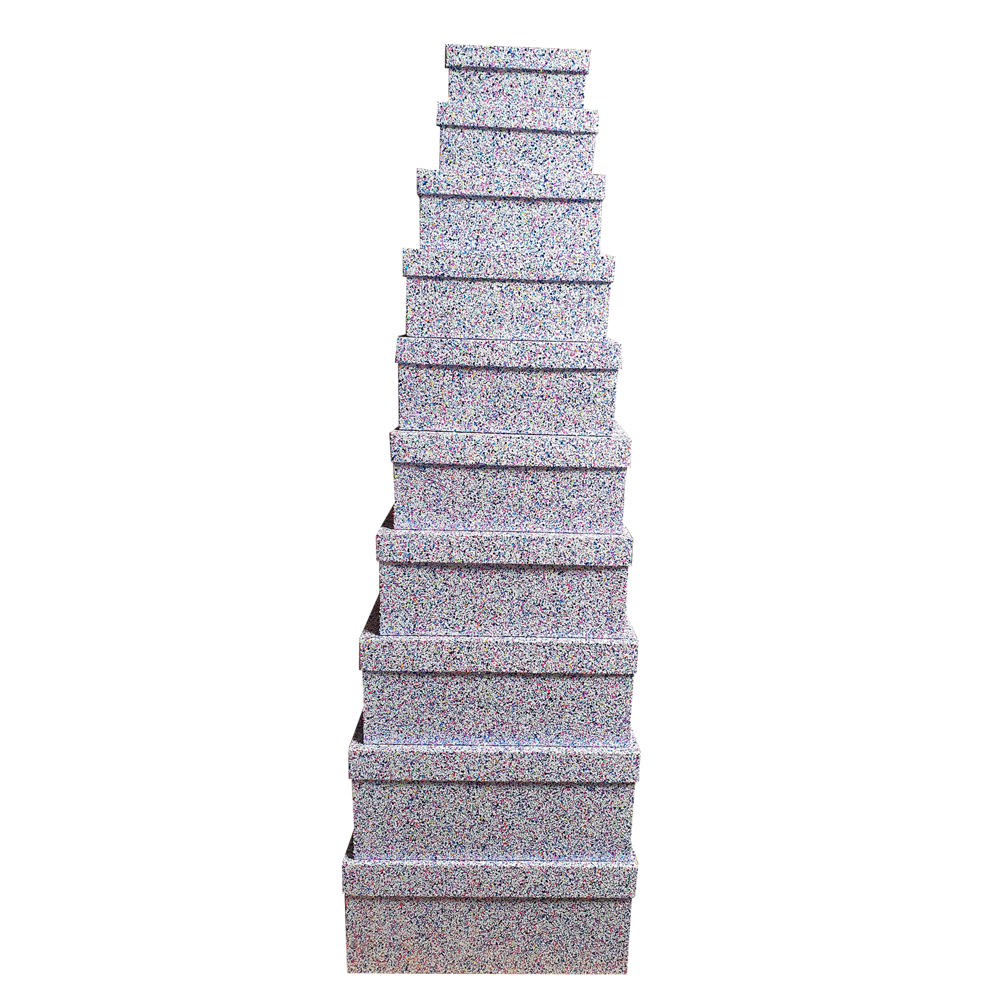 New Multi Colour Rectangular Sparkly Glitter Rigid Stacking Gift Boxes