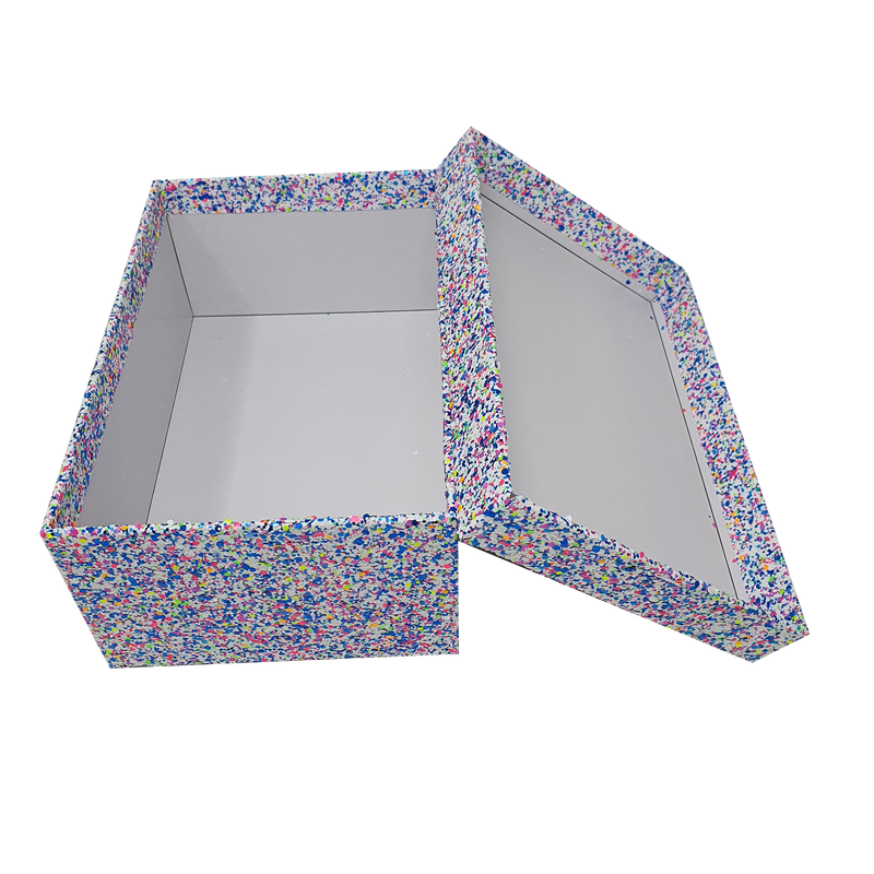 Stackable Rigid Box New Multi Colour Rectangular Sparkly Glitter Rigid Stacking Gift Boxes