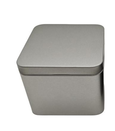 Silver & Black Square Gift Tin Box With Solid Lid/ L90 x W90 x H55(mm)