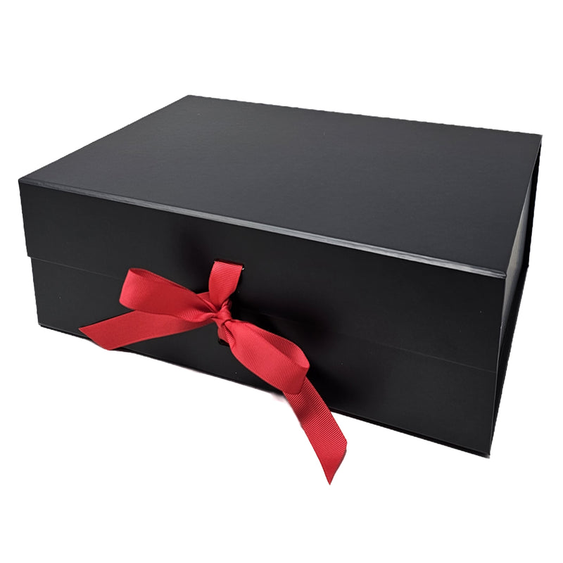 A5 Size Black Folding Magnetic Gift Box with Ribbon