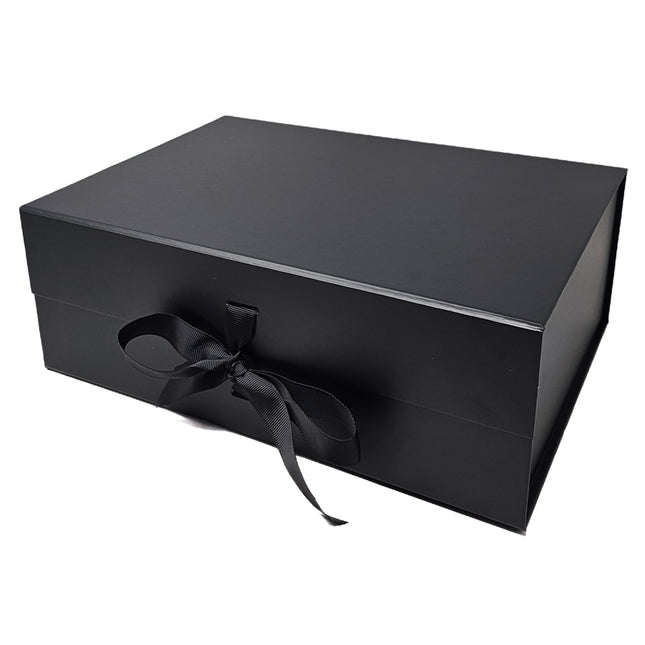 Wholesale A5 Size Black Folding Magnetic Gift Box with Changeable Ribbon