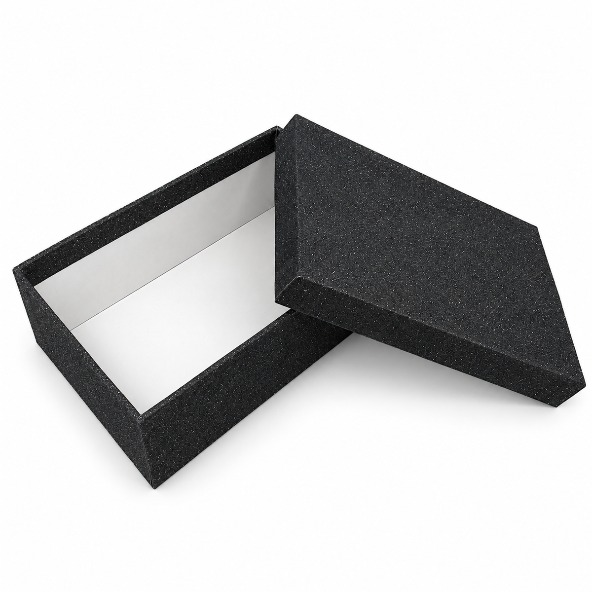 Black Glitter Rigid Gift Box with Lid – Luxury Packaging for Gifts & Retail (Single & Bulk)