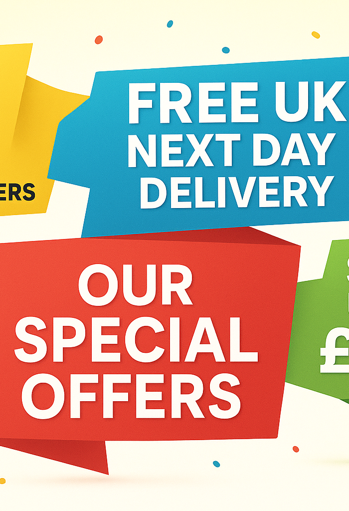 <h4>Our special offers, featuring a 10% discount for new customers, complimentary UK next working day delivery, and additional promotions...</h4>