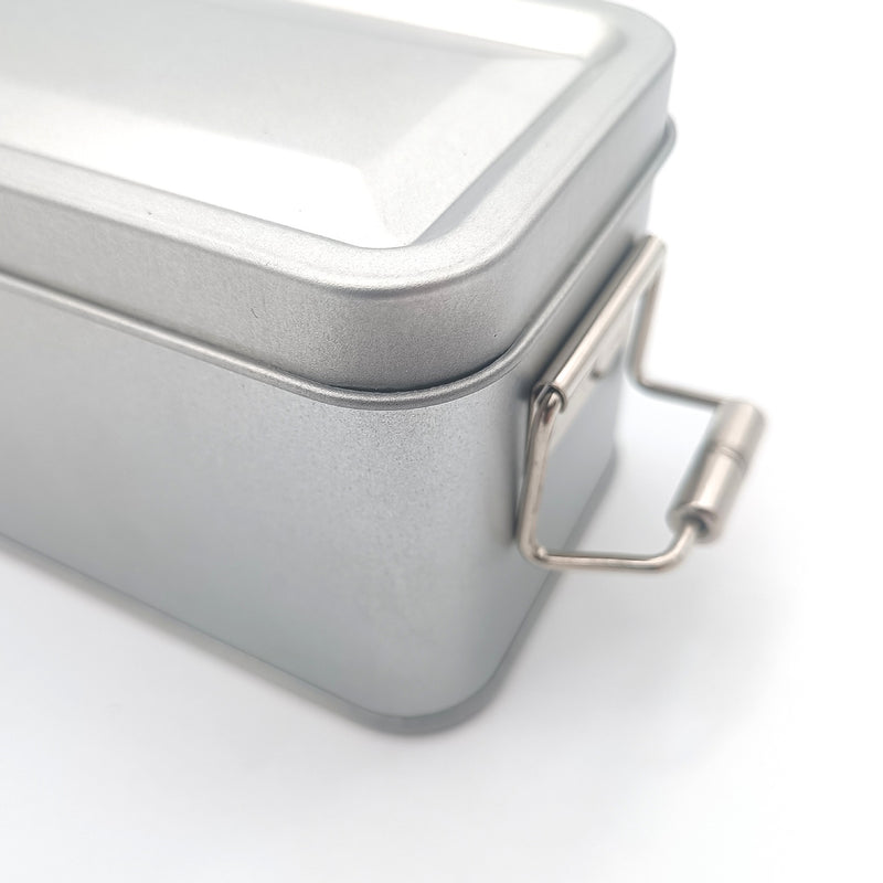 Silver Rectangular Tin with Clip Lid / L150 x W60 x H60(mm)