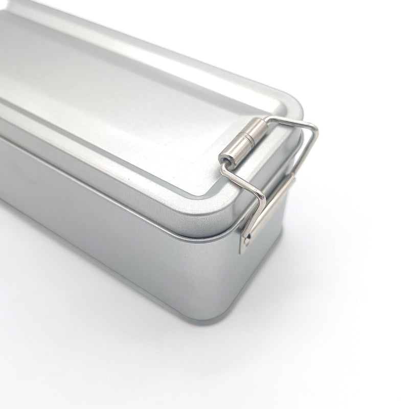 Silver Rectangular Tin with Clip Lid / L150 x W60 x H60(mm)