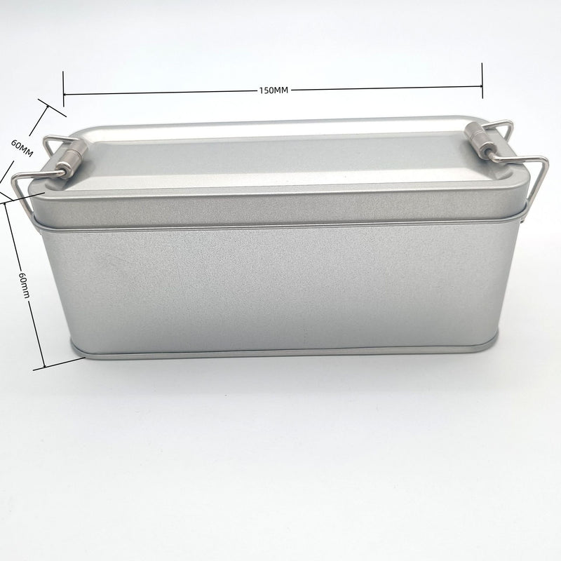 Silver Rectangular Tin with Clip Lid / L150 x W60 x H60(mm)