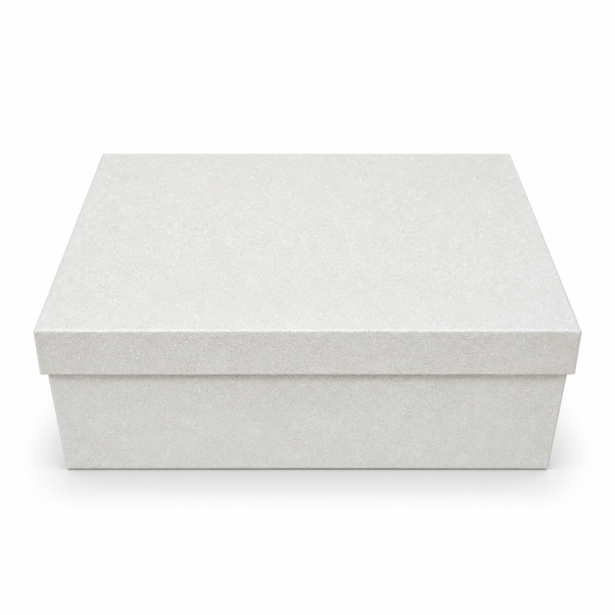 Weiße, rechteckige, glitzernde, starre, stapelbare Geschenkboxen 